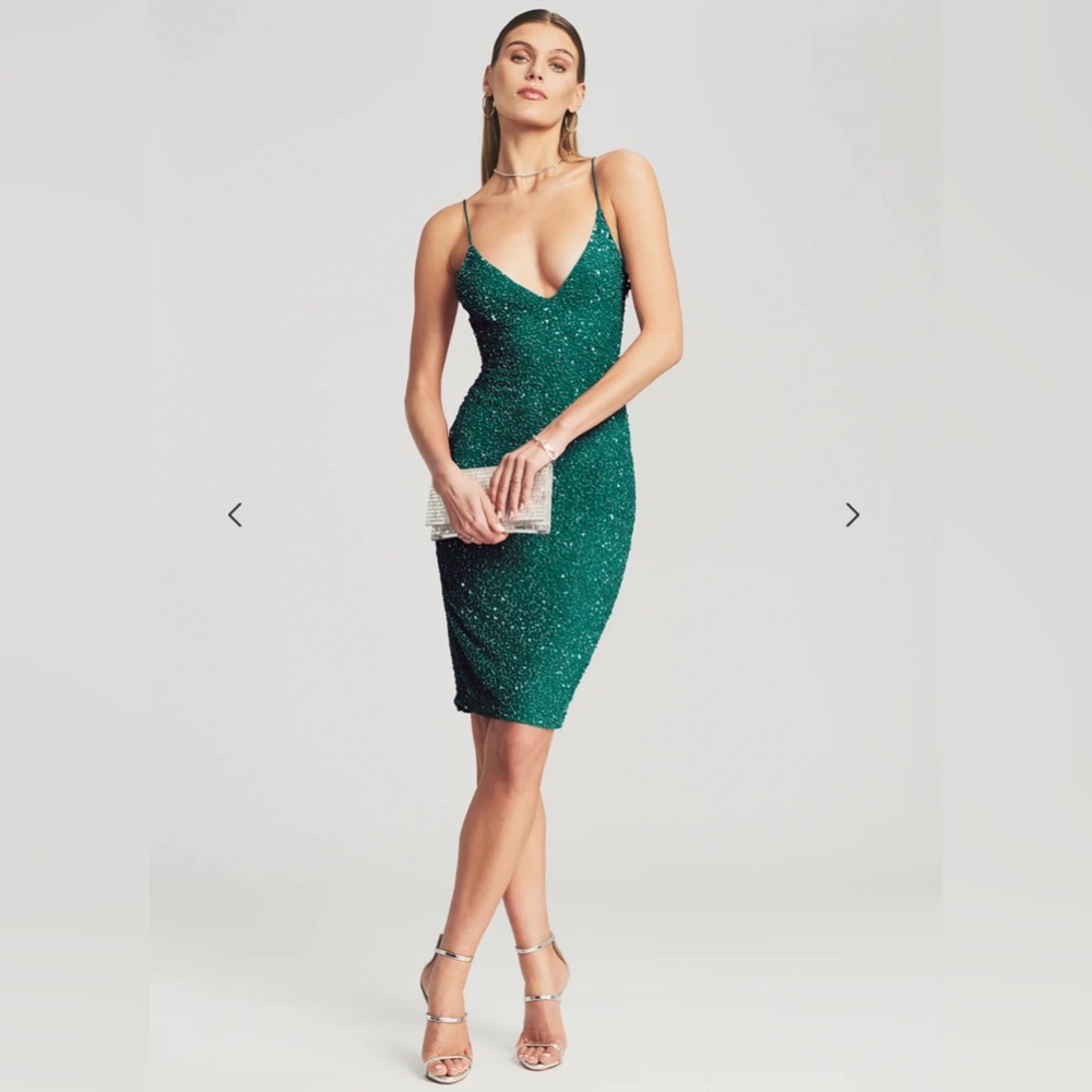 Retrofete Billie Sequin Dress Emerald